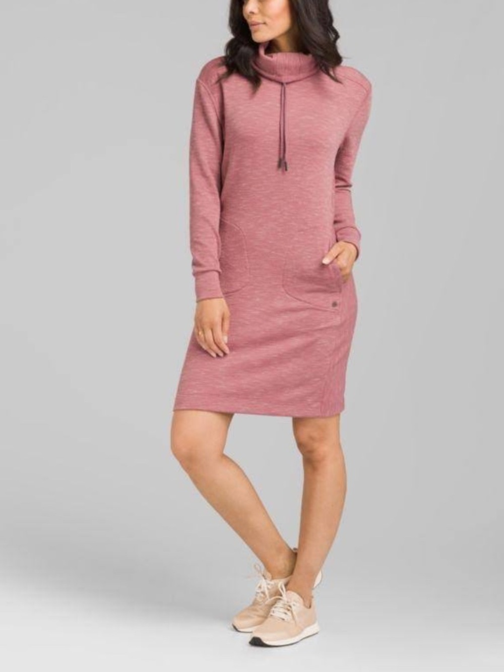 Prana Sunrise Hoodie Canopy Knit Dress Funnel Neck Long Sleeve Casual Cozy Sz S